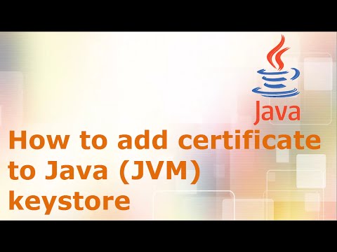 How to add certificate to Java (JVM) keystore