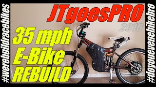 FAST DIY Electric Bike 18650 Battery Pack Rebuild | Ebike build 005 | JTgoesPro