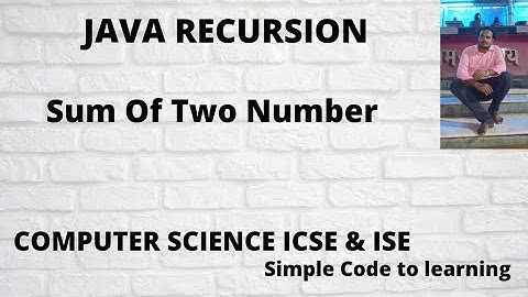 Java Program to find Sum Of Two Number Using Recursion