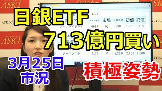 2021年3月25日【日銀ETF、713億円買い！積極姿勢見える】（市況放送【毎日配信】）