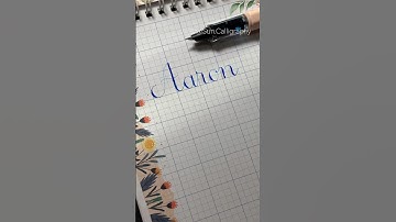 Write name “Aaron” calligraphy #shorts #calligraphy #handlettering #copperplate #flourishing