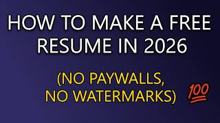 How to Make a FREE Resume in 2026 (No Paywalls, No Watermarks) screenshot 4