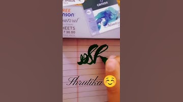 Shrutika name calligraphy|please subscribe🙏🙏#vickydhawan #calligraphy #shorts #youtubeshorts