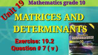 Exercise 19.2 Q 7 ( v ) | Maths grade 10 Sindh board | find inverse of a matrix @eduworld360