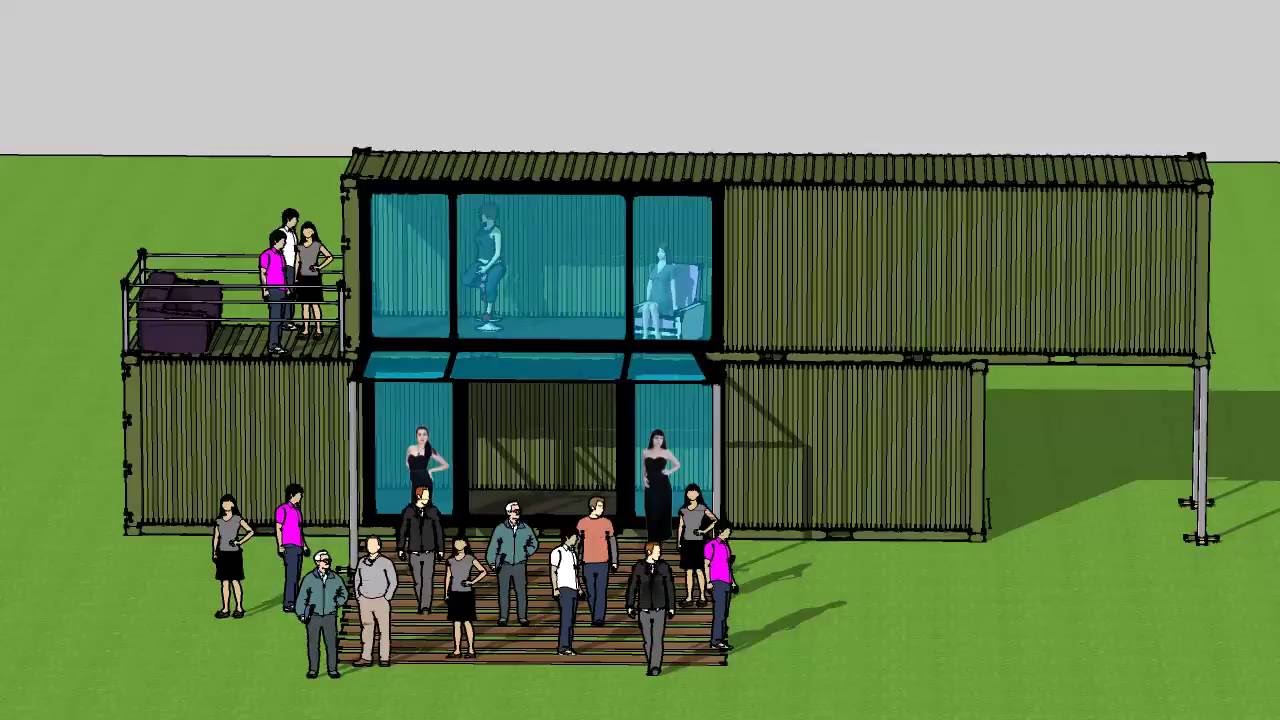 Container Modificati, 40' stand fiera gelateria bar ristorante ufficio