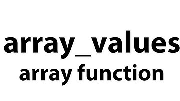 array_values   array function in php