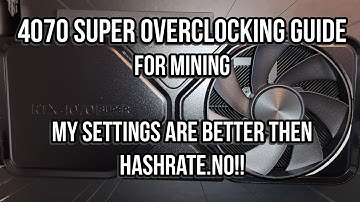 4070 super Mining overclocking guide, My settings are better then hashrate.no