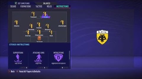FIFA 21 Custom Tactics - Recreate 3-5-2 of AEK Athens + Instructions - Replicate real system
