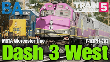 Dash Three West - F40PH-3C - MBTA Commuter - Boston To Worcester - Part 2/3 - Train Sim World 5