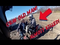 CRAZY OLD MAN NEARLY KILLS DIRTBIKERS!