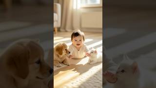 初めてのはいはい👶🏻 #癒し動画 #猫 #猫好きさんと繋がりたい #ゴールデンレトリバー