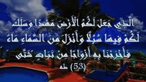 2 / الَّذِي جَعَلَ لَكُمُ الْأَرْضَ مَهْدًا وَسَلَكَ لَكُمْ فِيهَا سُبُلً سورة طه من 53 إلى 79