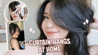 Tips for Simple & Voluminous Curtain Bangs at home | Quynh Thi |