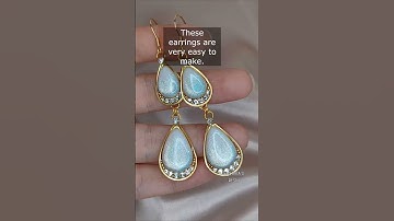 UV resin earrings without mold for beginners #uvresin #earrings #diy #jewelry