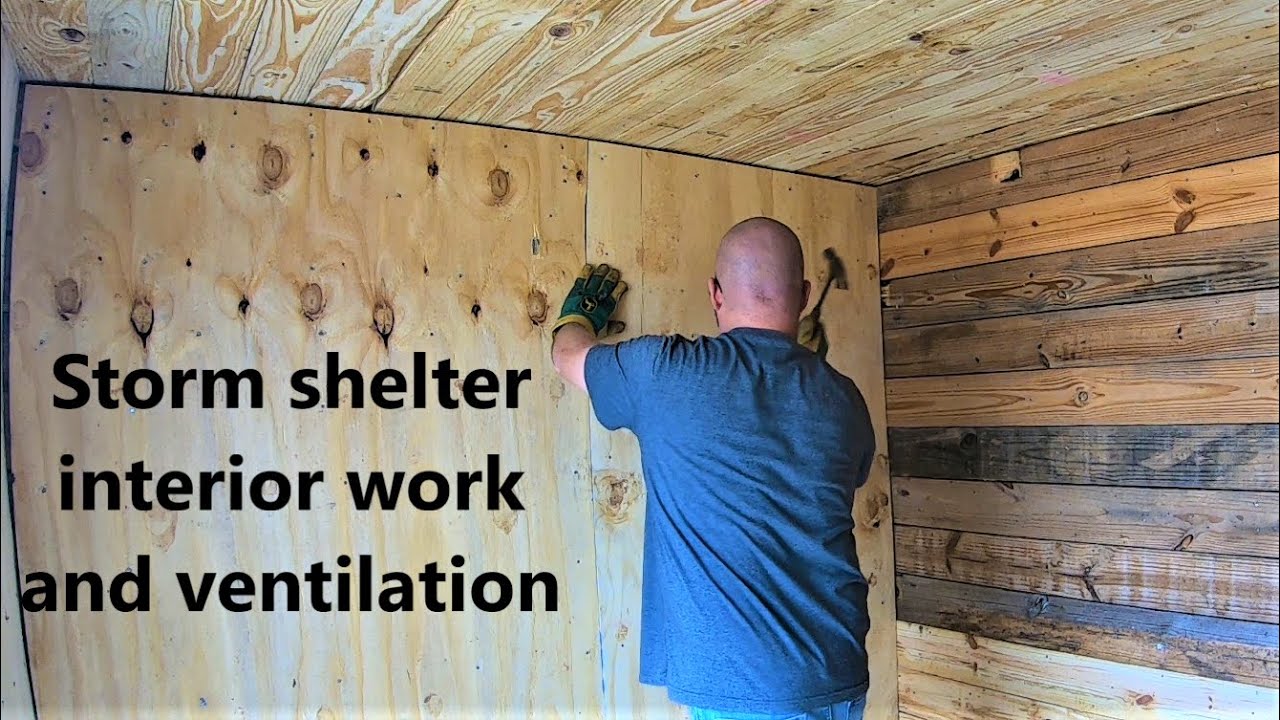 215 Tornado/hurricane shelter bunker interior and ventilation. DIY
