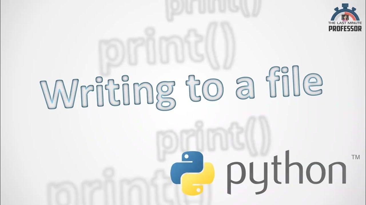 Write to a file using print function (Python) - YouTube
