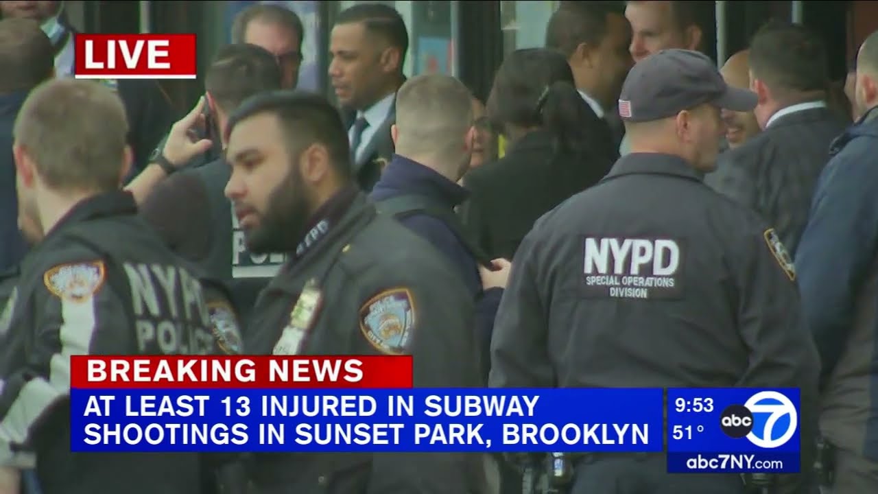 At least 13 injured by NYC subway gunman wearing gas mask - YouTube