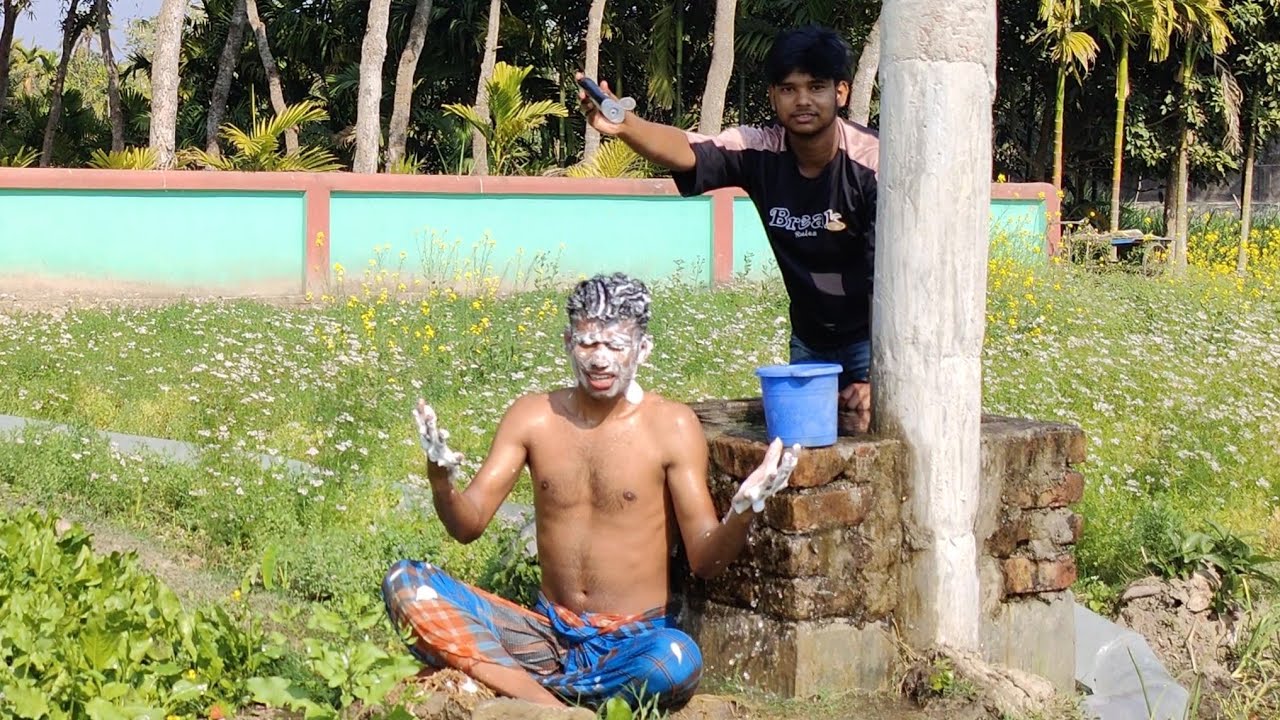 Shampoo Prank | Village Comedy crazy reaction with my uncle SHAMPOO PRANK PART 18 ! Aminul B1