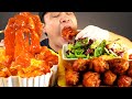 엽떡에 중국당면추가 그리고 교촌레드스틱, 샐러드, 웨지감자 먹방~!! 리얼사운드 ASMR social eating Mukbang(Eating Show)