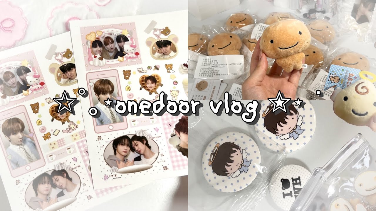 [원도어 브이로그] 행복한 소비 일상,,𖤐 | 택배깡 | 원도어 | 원도어로그 | 반택깡 | 운감자 | 애즈랜드 발주￼ | 프리쿠라 | 핀뱃지 | 보넥도