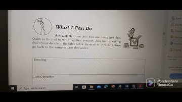 Overview in Reading and Writing Skills Subject Lesson 1 Resumè: Answering Guide