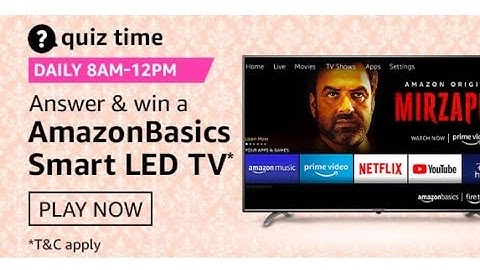 Amazon Quiz Answers Today | Win Smart LED Tv | 13 February 2021