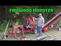 Extreme fast automatic firewood processing machine modern wood cutting machine splitting firewood