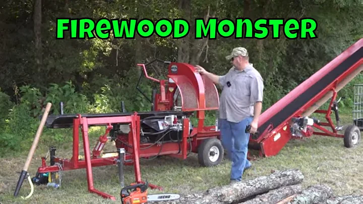 Extreme Fast Automatic Firewood Processing Machine, Modern Wood Cutting Machine Splitting Firewood