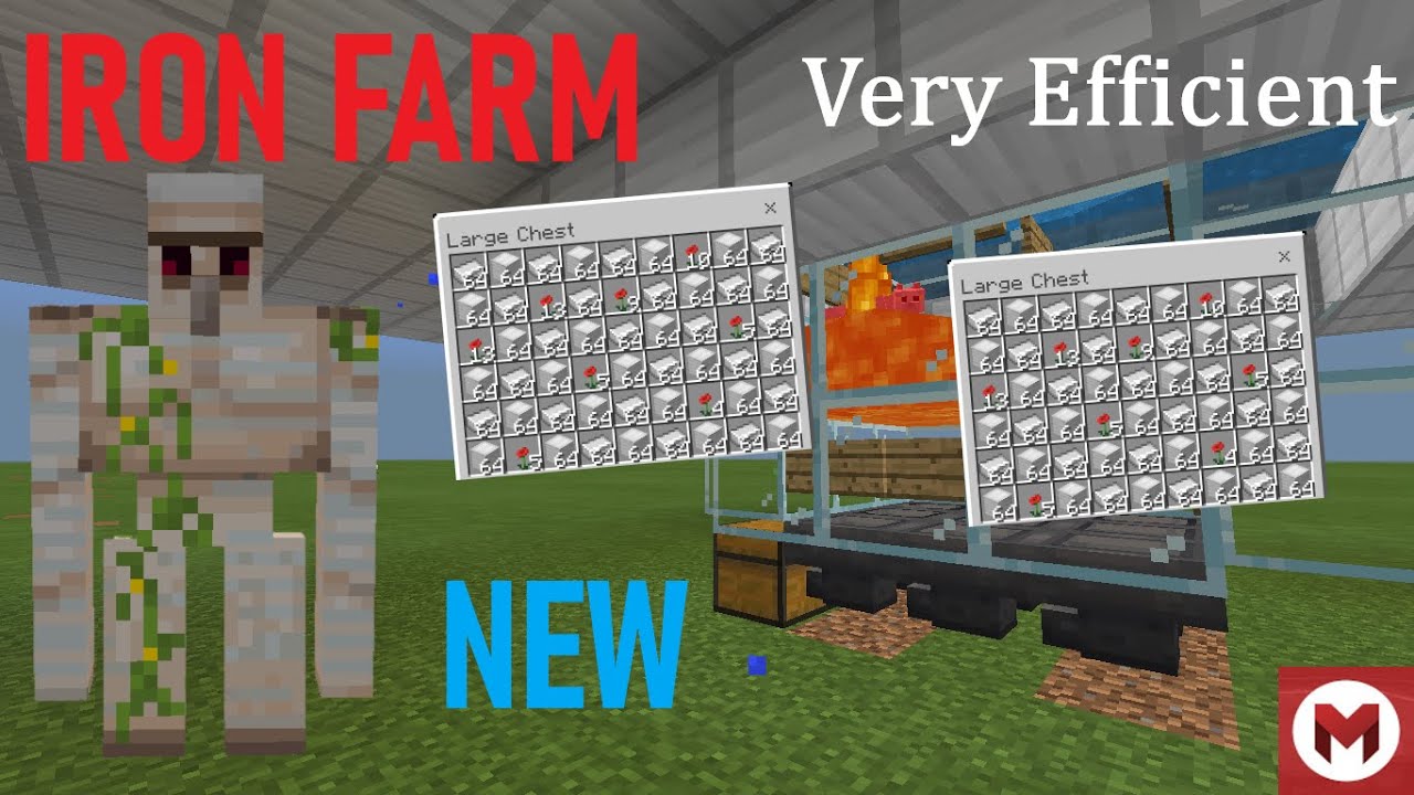 Minecraft Bedrock: IRON FARM [Fully Working] Simple & Easy V-1.14.60