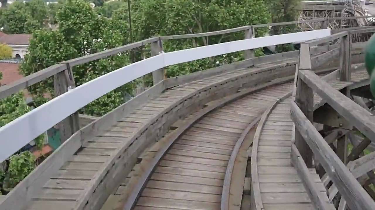 Wooden roller coaster, Budapest - YouTube