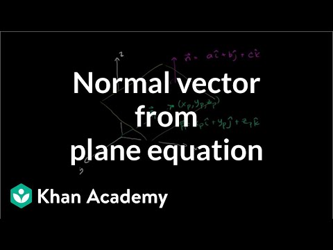 Video: How To Find The Normal Vector To The Plane