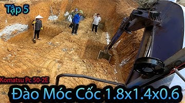 Đào Móng Nhà-Móng Cốc T5. Đào Móng Cốc Khi Đã Đục Đá Song Komatsu Pc50-2
