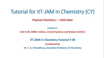 IIT-JAM Chemistry Tutorial#38: Solid State: L-1: Unit Cell, Crystal Systems, Miller Indices, Bravais