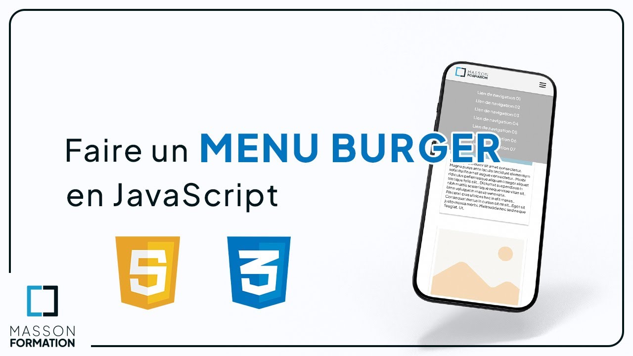 Faire un MENU BURGER en JavaScript