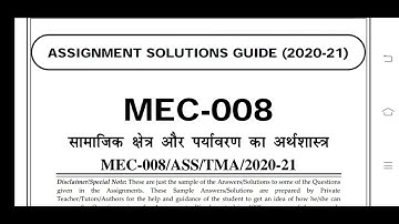 MEC 008 Ignou Solved Assignment 2020-21