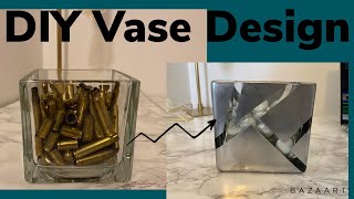 APARTMENT MAKEOVER DIY Vase Design | HOME DECOR |SPRAY PAINT | PAINTERS TAPE | Rebecca Raquel