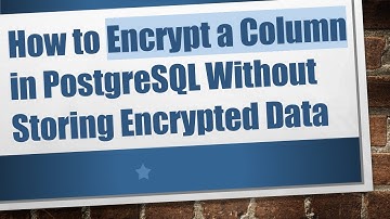 How to Encrypt a Column in PostgreSQL Without Storing Encrypted Data