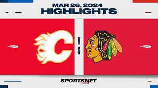 NHL Highlights | Flames at Blackhawks - March 26, 2024