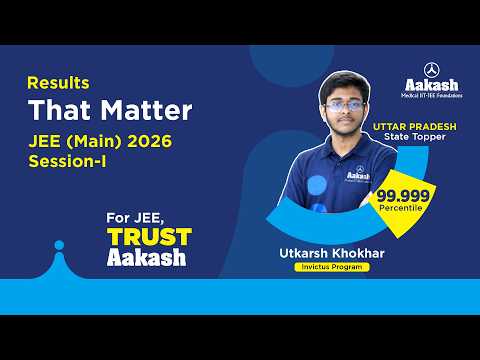 99.999 Percentile in JEE Main 2026 (Session-1) | Utkarsh Khokhar | Hard Work Paid Off🚀