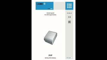 Manual of Came ZA3P Control Board for 230 Volt Gear motor | ZA3P 230V Controller