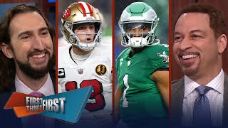 Eagles underdogs vs. 49ers, Reddick says ‘talk is cheap’ & new NFC odds | NFL | FIRST THINGS FIRST