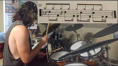 Tutorial series 4: 8th note with 16th note bass/snare drum grooves. Video: dotted note groove 22