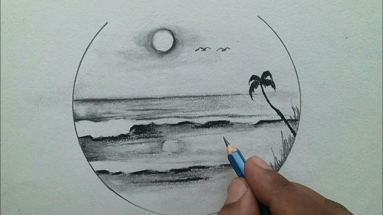 How to draw sea waves / easy pencil drawing techniques - YouTube