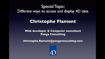 4DMethod #50 | Different ways to access and display 4D data – Christophe Flament