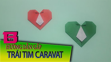 Xếp giấy origami - Cách xếp trái tim caravat tuyệt đẹp (DIY Paper Heart) | BomBeeTV origami