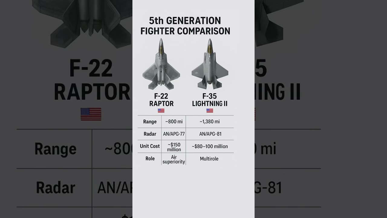 F 22 Vs 35 US 5th Gen Fighters Compared