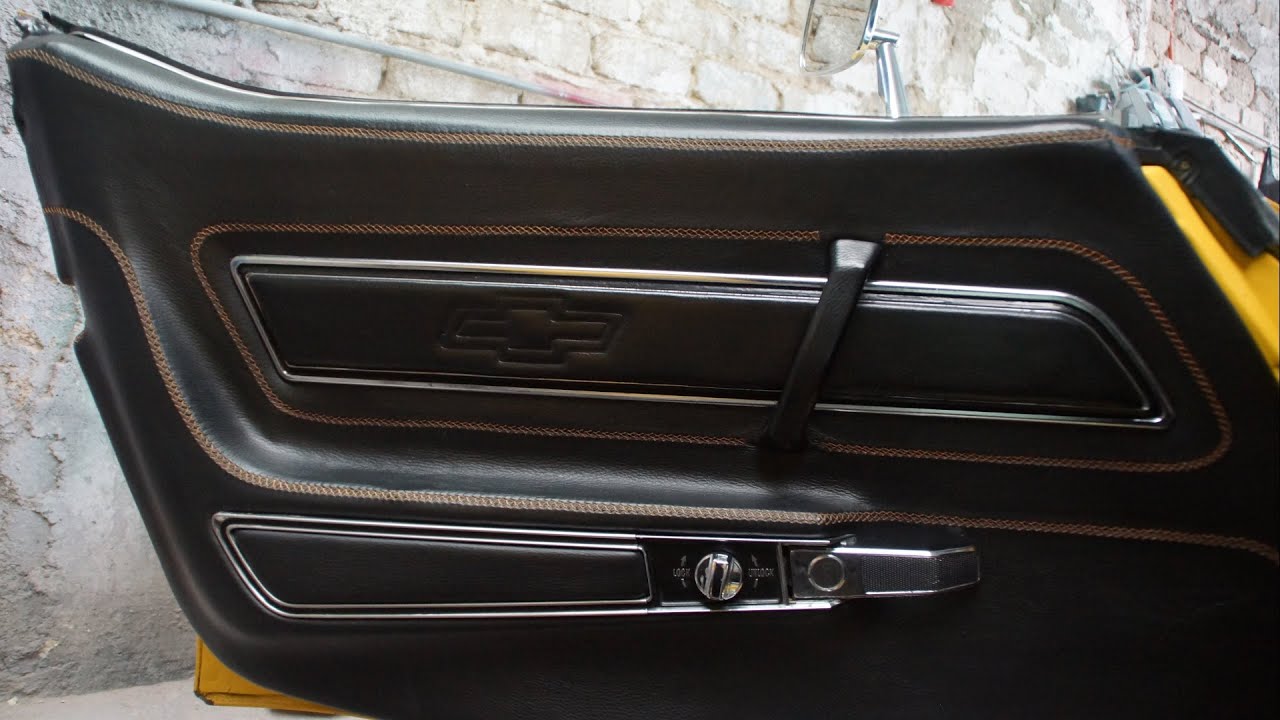 A Car Door Panel In Leather Auto Upholstery