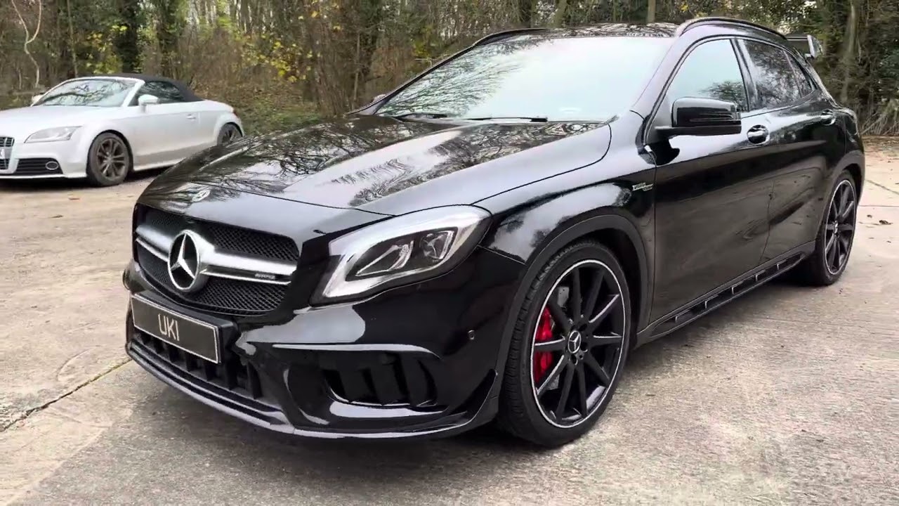 2018 (18) Mercedes-Benz GLA 45 AMG in Obsidian black metallic.