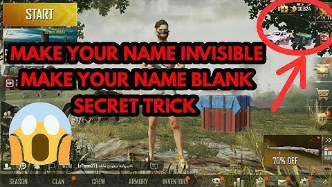 How to  hide your name (No name ) in pubg mobile!! Make your name invisible / blank secret trick...