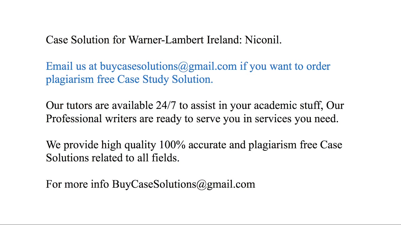 warner lambert case study